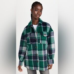 ✨AVEC LES FILLES✨Plaid Felt Shirt Jacket